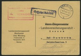 ALL. BES. GEBÜHR BEZAHLT WÜRZBURG 4, 9.5.46, R1 Gebühr Bezahlt, Drucksachenkarte Pracht - Otros & Sin Clasificación