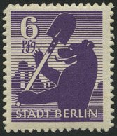 BERLIN UND BRANDENBURG 2Bb **, 1945, 6 Pf. Dunkelgrauviolett, Durchstochen, Pracht, Kurzbefund Ströh, Mi. 600.- - Sonstige & Ohne Zuordnung