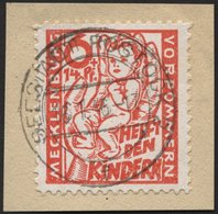 MECKLENBURG-VORPOMMERN 26a BrfStk, 1945, 6 Pf. Lebhaftrötlichorange Kinderhilfe, Prachtbriefstück, Gepr. Kramp, Mi. 60.- - Andere & Zonder Classificatie