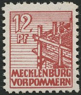 MECKLENBURG-VORPOMMERN 36xc **, 1946, 12 Pf. Lebhaftbraunrot, Kreidepapier, Pracht, Gepr. Kramp, Mi. 200.- - Altri & Non Classificati