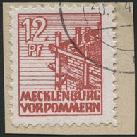 MECKLENBURG-VORPOMMERN 36xc BrfStk, 1946, 12 Pf. Lebhaftbraunrot, Kreidepapier, Nicht Prüfbarer Eckstempel, Prachtbriefs - Otros & Sin Clasificación