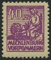 MECKLENBURG-VORPOMMERN 40yb **, 1946, 40 Pf. Violettpurpur, Pracht, Gepr. Kramp, Mi. 100.- - Other & Unclassified