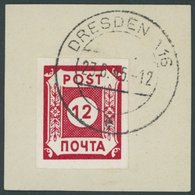 OST-SACHSEN BIb BrfStk, 1945, 12 Pf. Rot POTSCHTA, Gefälligkeitsabstempelung, Prachtbriefstück, Fotoattest Ströh, Mi. 80 - Autres & Non Classés
