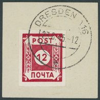 OST-SACHSEN BIb BrfStk, 1945, 12 Pf. Rot POTSCHTA, Gefälligkeitsabstempelung, Prachtbriefstück, Fotoattest Ströh, Mi. 80 - Other & Unclassified