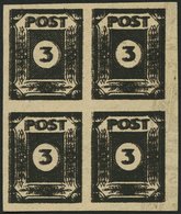 OST-SACHSEN 51cuyDD VB **, 1945, 3 Pf. Doppeldruck (schwarz Auf Schwarzbraun), Steigende Papierstreifung, Spargummierung - Autres & Non Classés
