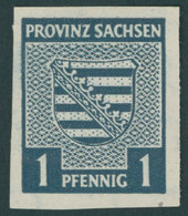 PROVINZ SACHSEN 66Y *, 1945, 1 Pf. Schwärzlichgrünlichblau, Wz. 1Y, Falzrest, Pracht, Gepr. Zierer Und Fotoattest Dr. Ja - Altri & Non Classificati