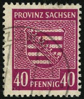 PROVINZ SACHSEN 84Xa O, 1945, 40 Pf. Dunkellilarosa, Wz. 1X, Pracht, Kurzbefund Schulz, Mi. 100.- - Other & Unclassified