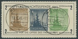 THÜRINGEN Bl. 1xa O, 1945, Block Antifa, Weißes Kartonpapier, Type II, Mit Ersttagsstempel WEIMAR, Pracht, Fotoatteste Z - Other & Unclassified