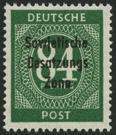 ALLGEMEINE-AUSGABEN 211b **, 1948, 84 Pf. Dunkelopalgrün, Pracht, Gepr. Paul, Mi. 80.- - Other & Unclassified