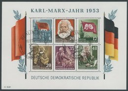 DDR Bl. 8AYI O, 1953, Marx-Block, Gezähnt, Wz. 2YI, Ersttags-Sonderstempel, Pracht, Gepr. König, Mi. 150.- - Altri & Non Classificati