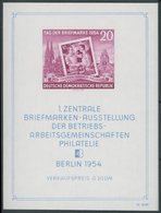 DDR Bl. 10XI **, 1954, Block Briefmarkenausstellung, Wz. 2XI, Postfrisch, Pracht, Mi. 150.- - Other & Unclassified