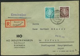 DIENSTMARKEN A D 4,17 BRIEF, 1955, 84 Pf. Lebhaftrötlichbraun Mit 10 Pf. Zusatzfrankatur Auf Einschreibbrief, Pracht - Other & Unclassified