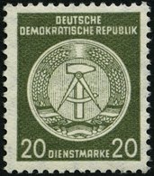 DIENSTMARKEN A D 22IXII *, 1954, 20 Pf. Schwarzgelboliv, Type I, Wz. 2XII, Falzrest, Pracht - Sonstige & Ohne Zuordnung