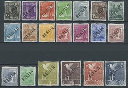 BERLIN 1-20 *, 1948, Schwarzaufdruck, Falzrest, Prachtsatz, Gepr. Schlegel, Mi. 130.- - Otros & Sin Clasificación