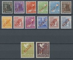 BERLIN 21-34 *, 1949, Rotaufdruck, Falzrest, Prachtsatz, Fotobefund H.D. Schlegel, Mi. 550.- - Otros & Sin Clasificación