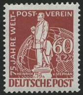 BERLIN 39I **, 1949, 60 Pf. Stephan Mit Abart UT In Deutsche Unten Beschnitten, Pracht, Mi. 400.- - Other & Unclassified