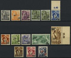 SAARLAND 226-38I **, 1947, Urdruck, Mi.Nr. 230 Winzige Haftstelle Sonst Postfrischer Prachtsatz, Alle Werte Kompetent Si - Andere & Zonder Classificatie