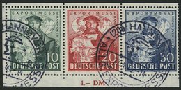 AMERIK. U. BRITISCHE ZONE 103-05aI O, 1949, Exportmesse Im Dreierstreifen, Pracht, Gepr. Schlegel, Mi. 180.- - Other & Unclassified