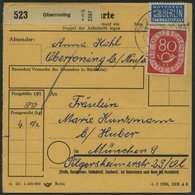 BUNDESREPUBLIK 137 BRIEF, 1954, 80 Pf. Posthorn, Einzelfrankatur Auf Paketkarte Aus - Autres & Non Classés