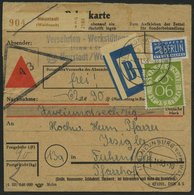 BUNDESREPUBLIK 138 BRIEF, 1953, 90 Pf. Posthorn, Einzelfrankatur Mit Klebezettel Auf Nachnahme-Paketkarte Aus NEUSTADT ( - Other & Unclassified