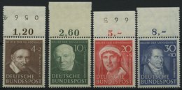 BUNDESREPUBLIK 143-46 **, 1951, Helfer Der Menschheit Vom Oberrand, Prachtsatz, Gepr. A. Schlegel - Altri & Non Classificati