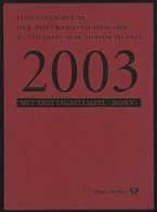 JAHRESSAMMLUNGEN Js 11 BrfStk, 2003, Jahressammlung, Pracht, Mi. 140.- - Andere & Zonder Classificatie