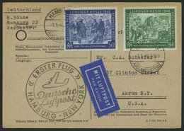 ERST-UND ERÖFFNUNGSFLÜGE 2304 BRIEF, 1.5.48, Hamburg-New York, Flugbestätigungsstempel In Schwarz (Gefälligkeitsabstempe - Storia Postale