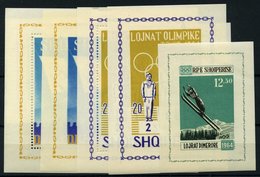ALBANIEN Bl. **, 1963, 8 Verschiedene Blocks Olympische Spiele: Bl. 19A/B, Bl. 20/1, Bl. 22/3, Bl. 26A/B, Pracht, Mi. 21 - Albania