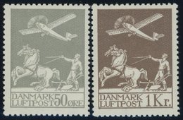 DÄNEMARK 180/1 *, 1929, Flugpost, Falzrest, Pracht - Altri & Non Classificati