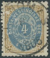 DÄNISCH-WESTINDIEN 18II O, 1901, 4 C. Braun/blau, Rahmen Kopfstehend, Pracht, Mi. 300.- - Dänisch-Westindien