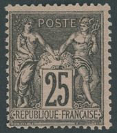 FRANKREICH 80 *, 1886, 25 C. Schwarz Auf Lilarosa, Falzrest, Pracht, Mi. 80.- - Autres & Non Classés