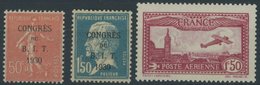 FRANKREICH 249-51 **, 1930, Arbeitsamt Und Flugpost, Postfrisch, 3 Prachtwerte, Mi. 73.- - Other & Unclassified