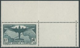 FRANKREICH 327 **, 1936, 10 Fr. Ozeanüberquerung Mit Rechtem Leerfeld, Pracht - Autres & Non Classés