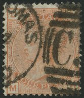 GROSSBRITANNIEN 42 O, 1876, 4 P. Orangerot, Platte 15, Stempel C51 ST. THOMAS!, Pracht, Gepr. Drahn - Oblitérés