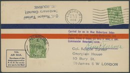 GROSSBRITANNIEN Brief , 1934, Marc Robertson Air Race London-Melbourne Mit Zweiländerfrankatur, L5-Datenstempel Und Comm - Oblitérés