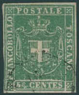 TOSCANA 18a O, 1860, 5 C. Grün, Pracht, Gepr. Bühler, Mi. 200.- - Toscane