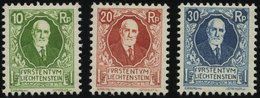 LIECHTENSTEIN 72-74 *, 1925, 85. Geburtstag, Falzrest, Prachtsatz - Autres & Non Classés