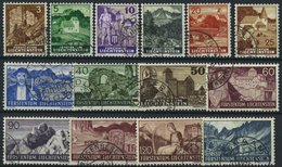 LIECHTENSTEIN 156-69 O, 193/8, Landschaften, Schlösser Und Burgen, Prachtsatz, Mi. 150.- - Sonstige & Ohne Zuordnung