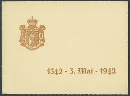 LIECHTENSTEIN 202-06 BrfStk, 1942, 600. Jahrestag Der Gebietsteilung, Geschenkheft Mit 5 Stichen Von Professor Zotow Und - Sonstige & Ohne Zuordnung