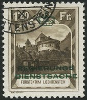 DIENSTMARKEN D 8A O, 1932, 1.20 Fr. Burg Vaduz, Gezähnt L 101/2, Pracht, Signiert Zumstein, Mi. 580.- - Dienstzegels