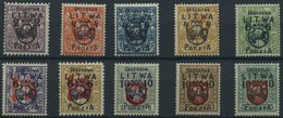 MITTELLITAUEN 4-13 *, 1920, Freimarken, Falzrest, Prachtsatz, R!, Endwerte Gepr. Dr. Esser, Mi. 6500.- - Lituanie