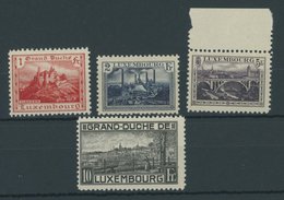 LUXEMBURG 134-36,143A **, 1921/3, Landschaften, Gezähnt A, Postfrisch, 4 Prachtwerte, Mi. 80.- - Dienstmarken