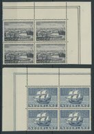 NIEDERLANDE 274/5 VB **, 1934, 300 Jahre Zugehörigkeit Curaçaos, Je In Viererblocks Aus Der Oberen Bogenecke, Postfrisch - Used Stamps