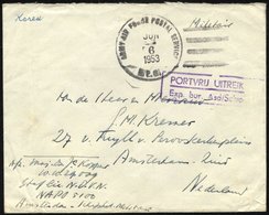 NIEDERLANDE 1953, US-Feldpoststempel ARMY AIR FORCE POSTAL SERVICE/A.P.O. Auf Feldpostbrief Aus Korea In Die Niederlande - Used Stamps