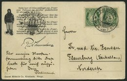 NORWEGEN 78 BRIEF, 1924, Fram - Karte, Von POLHAVET Nach Flensburg, Eckbug, Feinst - Oblitérés