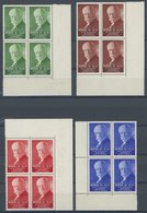 NORWEGEN 172-75 VB **, 1935, Nansen-Fond In Eckrandviererblocks, Postfrischer Prachtsatz, Mi. (160.-) - Oblitérés