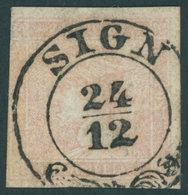 ÖSTERREICH BIS 1867 8a O, 1851, 30 Kr. Rosa, Sog. Rosa Merkur Mit Zentrischem K2 SIGN, Links Oben Leicht Berührt Sonst V - Used Stamps