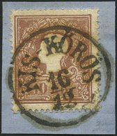 ÖSTERREICH 14Ia BrfStk, 1858, 10 Kr. Braun, Type I, Ungarischer K1 KIS-KÖRÖS, Prachtbriefstück - Usati