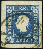 ÖSTERREICH 16a O, 1858, 1.05 Kr. Hellblau, K1 LINZ, Allseits Breitrandig, Kabinett, Gepr. Pfenninger Und Fotobefund Rism - Gebraucht