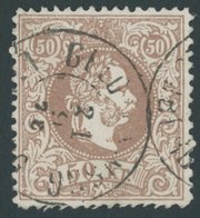 ÖSTERREICH 1867-1918 41Ia O, 1867, 50 Kr. Braun, Grober Druck, K2 GELD-ANWSNG LEMBERG, Pracht, Fotobefund Dr. Ferchenbau - Oblitérés